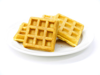  belgian waffles , over white