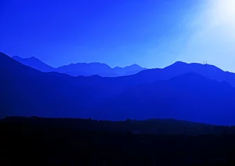 Deurstickers Donkerblauw crete mountains
