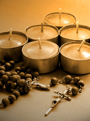 candles and rosary