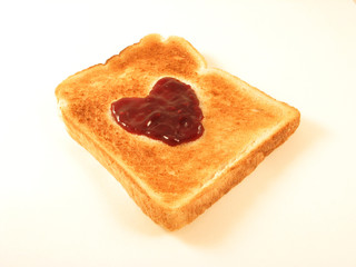 valentine toast with jam