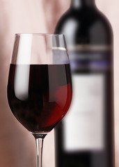 wine glass and bottle
