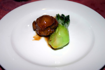 chinese abalone and pak choi