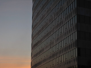 Fototapeta na wymiar sunrise on modern building