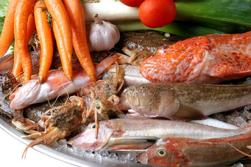 pescado y verdura