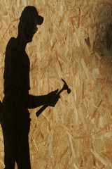 construction worker's shadow