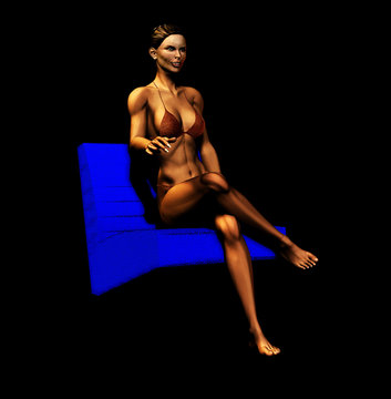 beach babe on a chair
