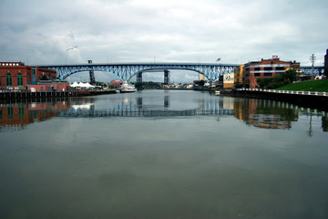 bridges over cuyahoga river in cleveland, ohio