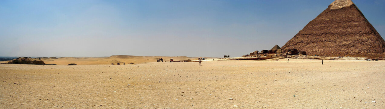 pyramid and desert panorama