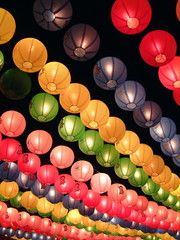 Fototapeta premium paper lanterns, jogyesa temple