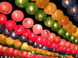Fototapeta premium paper lanterns, jogyesa temple