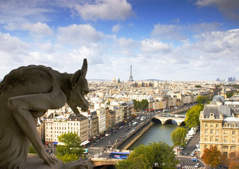 Naklejka na ściany i meble gargulec na Paryż