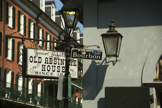 Bourbon Street Sign In New Orleans