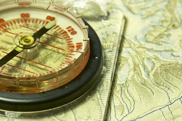 compass and old map