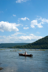 canoe on river