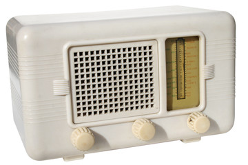 white retro radio