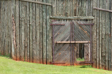 Fototapeta na wymiar close up on civil war stockade