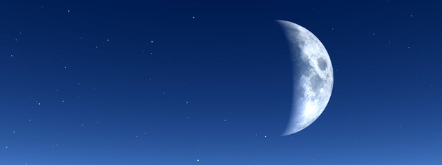 Obraz na płótnie Canvas moon in the blue sky