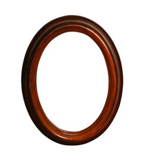 wooden oval frame with path