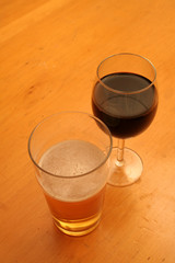 beer and red wine