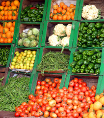 étalage de fruits et légumes