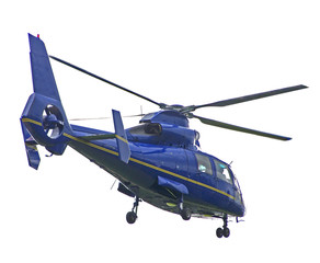 isolated blue helicopter