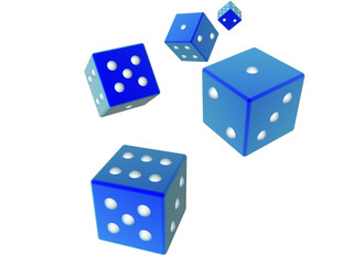 3d dices - blue