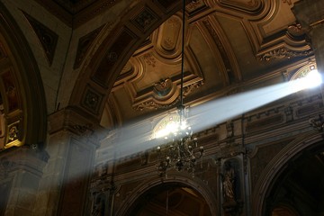 Lightbeam in Church in Santiago