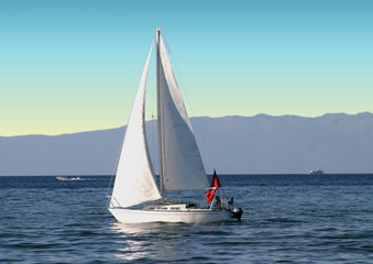 sailing on the lake