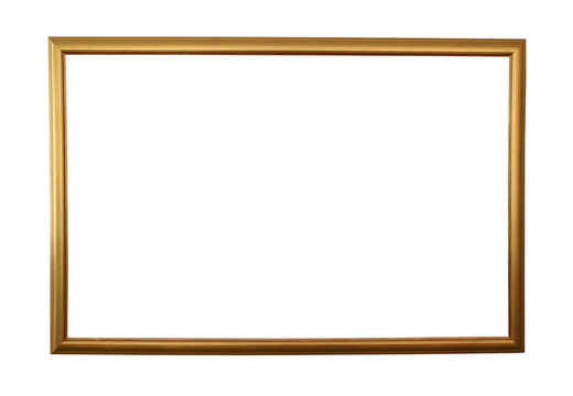 large golden frame isolated w/ path