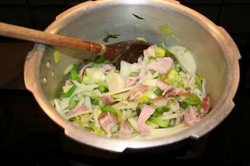 preparing soup