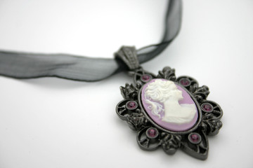 cameo necklace on white