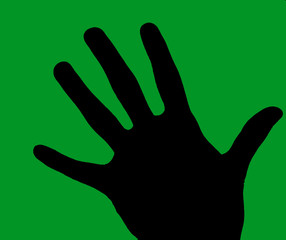 hand -green background