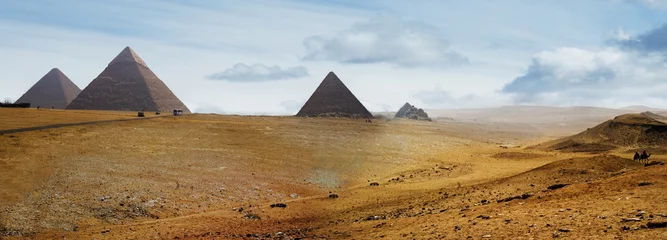 Papier Peint photo Lavable Egypte pyramides de gizeh