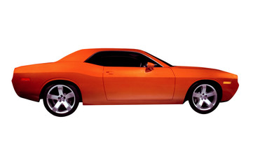 Fototapeta premium orange muscle car
