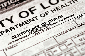 certificate of death - 342466