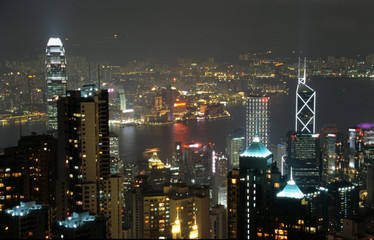 Obraz na płótnie Canvas hong kong szczyt widok nocą 3