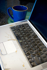 computer coffee spill