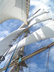 sails on mast