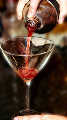 pouring a martini