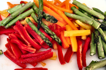 peppers and asparagus