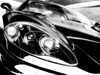 black sport car