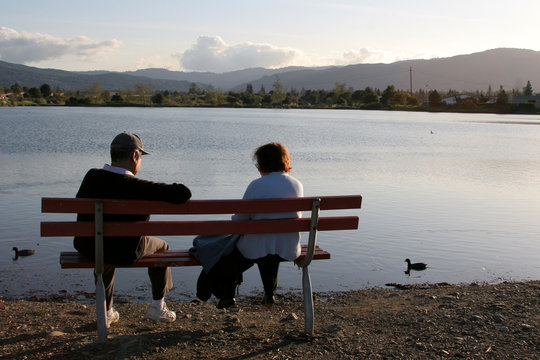older couple resting in the park