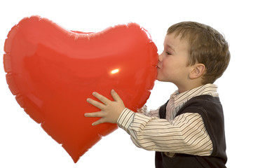 boy kissing heart
