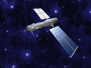 Plakat satellite - starfield background
