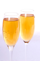 two champagne glasses