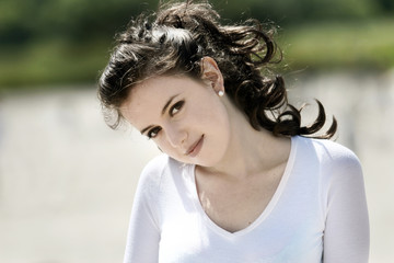 Naklejka premium teenage beautiful girl