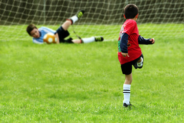 Fototapeta premium boys playing soccer
