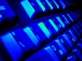 keyboard in blue light