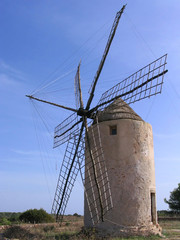 old windmill in formentera (spain)
