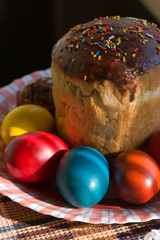 easter cake and eggs